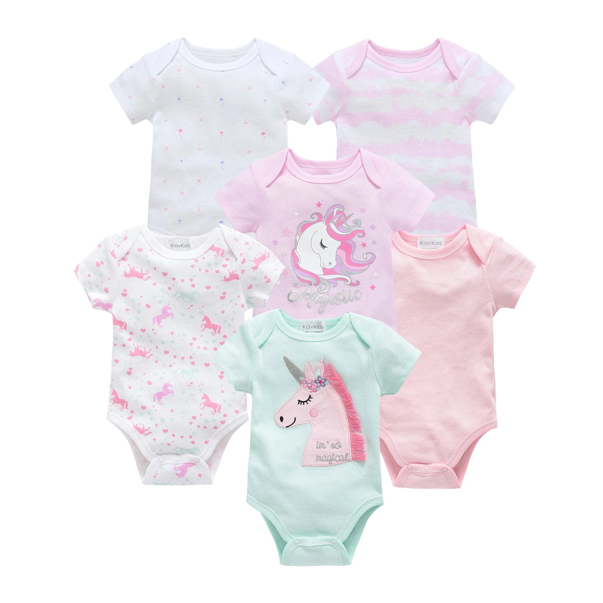 3/6 pcs a lot Baby Girls Clothes pour nouveaux Cotton Short Sleeve Girl Bodysuit 0-12 Months Newborn Boys Clothing Toddler Econic Blanks
